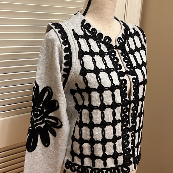 NIC+ZOE Romantic Soutache Knit Jacket in Grey Multi, Size Medium, NWT - Picture 7 of 17